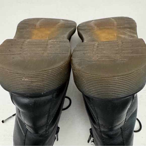 Dr Martens Delaney Black Leather Lace Up Combat Boots Kids Size 3 - Picture 10 of 14